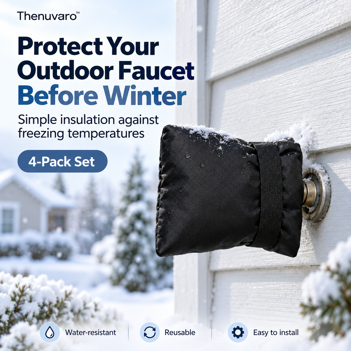 ❄️ Winter Faucet Covers  — Protect Outdoor Faucets From Freezing & Costly Repairs