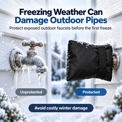 ❄️ Winter Faucet Covers  — Protect Outdoor Faucets From Freezing & Costly Repairs