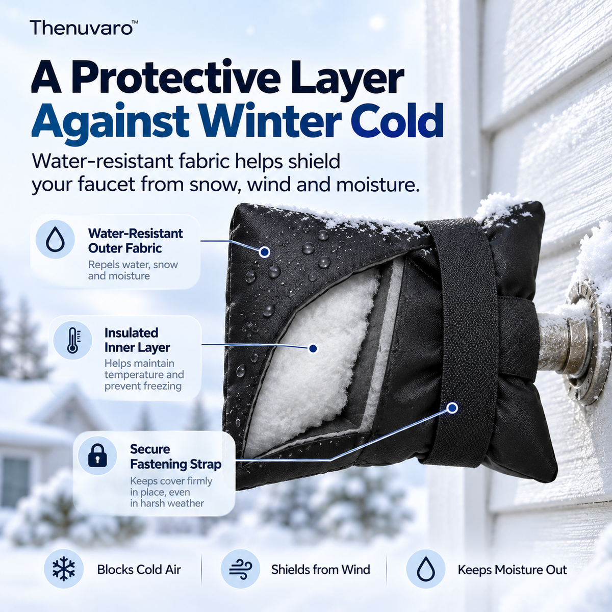 ❄️ Winter Faucet Covers  — Protect Outdoor Faucets From Freezing & Costly Repairs